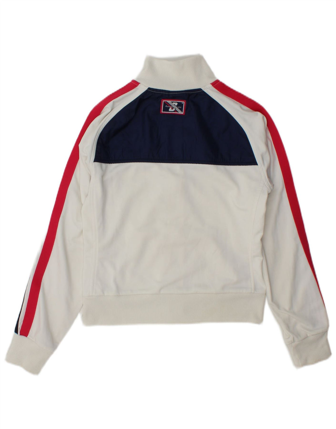 Nike Womens Graphic Tracksuit Top Jacket UK 8/10 Small White Colourblock