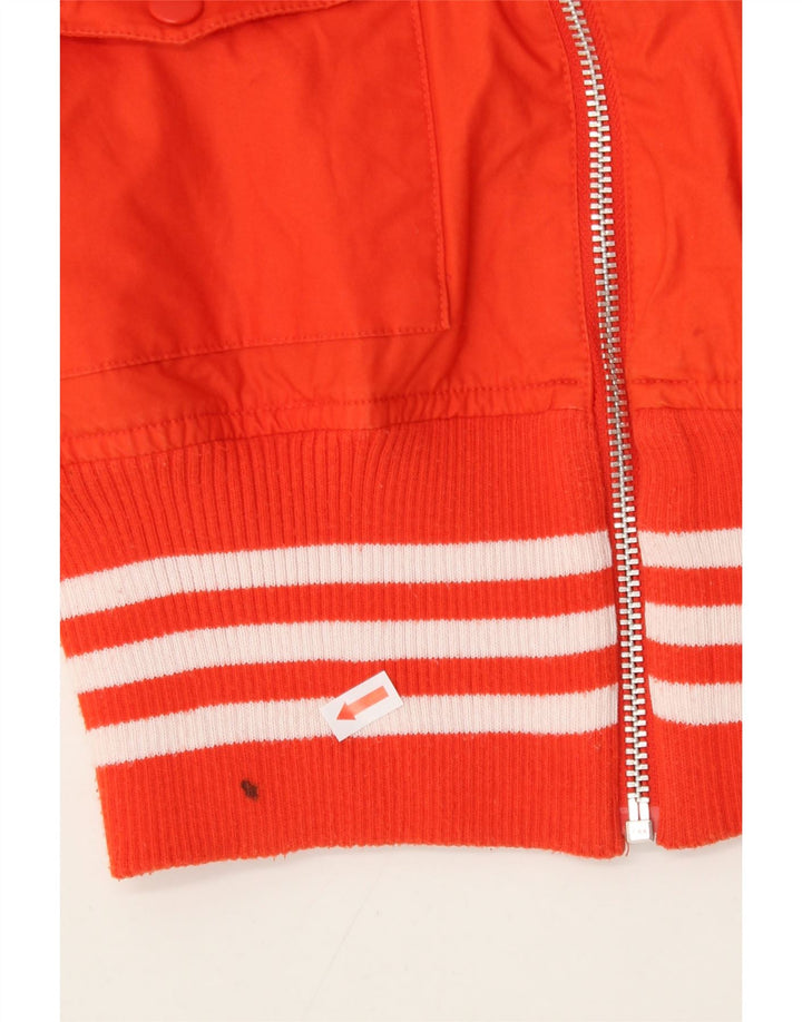 ADIDAS Womens Bomber Jacket UK 8 Small  Orange Cotton