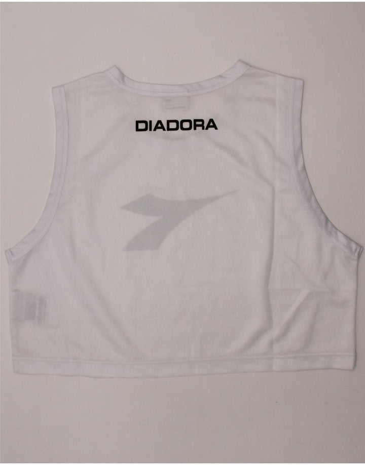 NIKE Girls Crop Graphic Vest Top 13-14 Years XL White Polyester Vintage Nike and Second-Hand Nike from Messina Hembry 