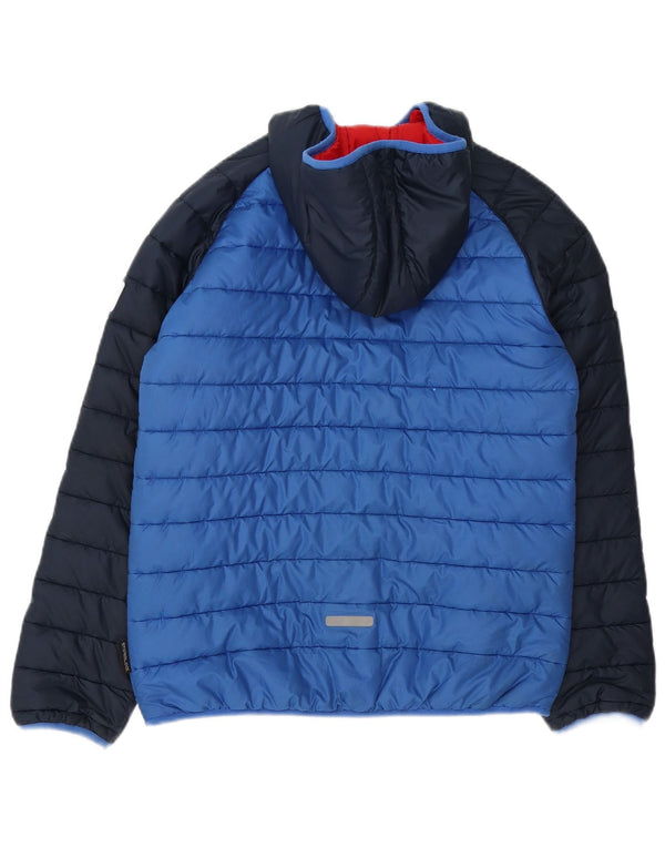 Jack Wolfskin Boys Hooded Padded Jacket 13-14 Years Blue Polyester