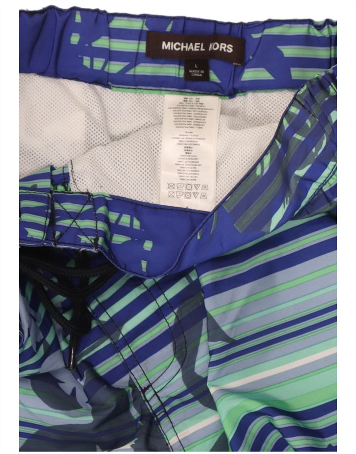 Michael Kors Mens Swimming Shorts Large Blue Floral Polyester