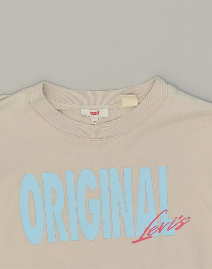 LEVI'S Womens San Francisco Graphic Sweatshirt Jumper UK 6 XS Grey Cotton | Vintage Levi's | Thrift | Second-Hand Levi's | Used Clothing | Messina Hembry 