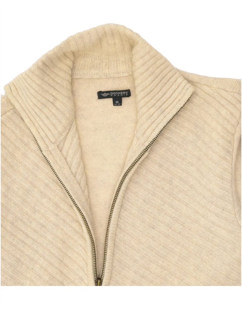 DOCKERS Womens Cardigan Sweater UK 14 Medium Beige Wool | Vintage Dockers | Thrift | Second-Hand Dockers | Used Clothing | Messina Hembry 