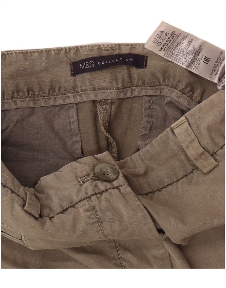 Marks & Spencer Womens Chino Shorts UK 12 Medium W30  Khaki Cotton
