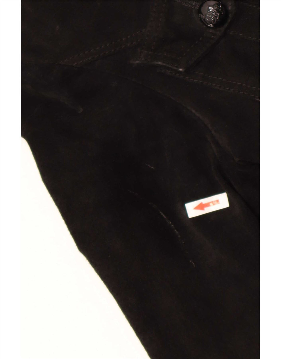 Vintage Womens Hooded Suede Jacket UK 14 Large Black Leather