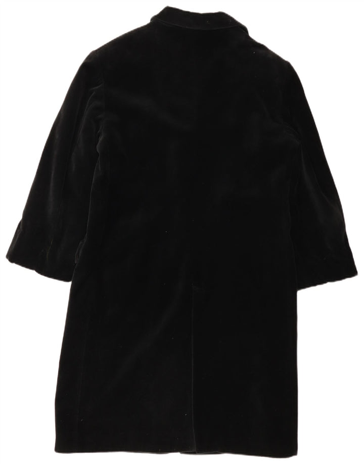 Swish Womens Velvet Overcoat IT 46 Large Black Cotton