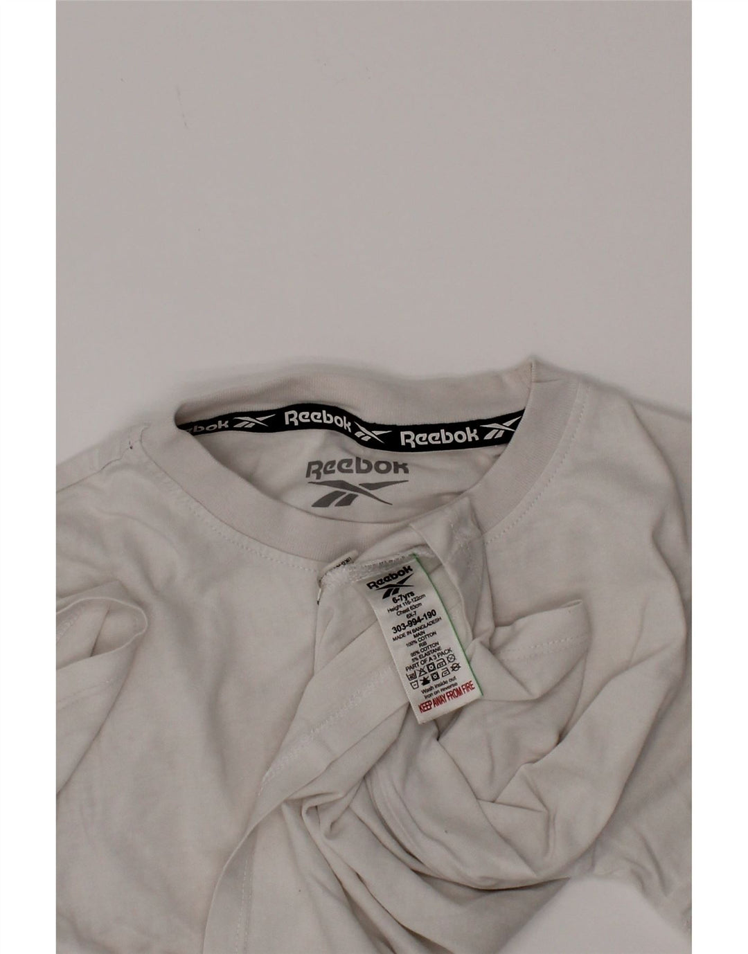 Reebok Boys Graphic T-Shirt Top 6-7 Years White Cotton