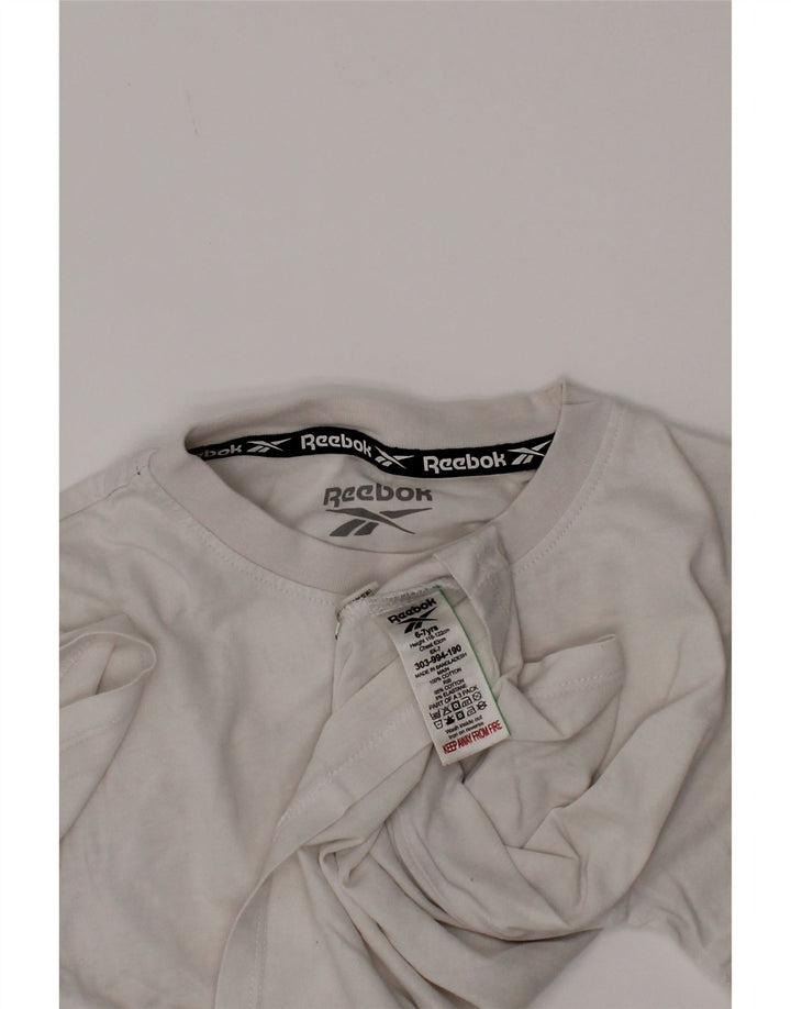 Reebok Boys Graphic T-Shirt Top 6-7 Years White Cotton
