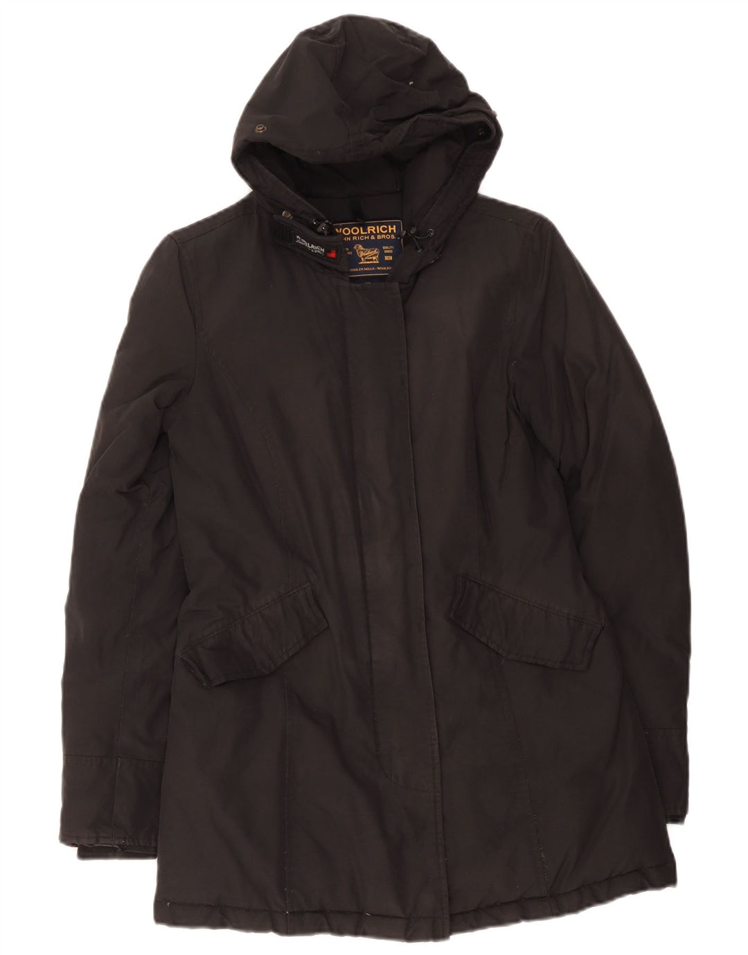 Woolrich Womens Hooded Parka Jacket UK 6 XS Black