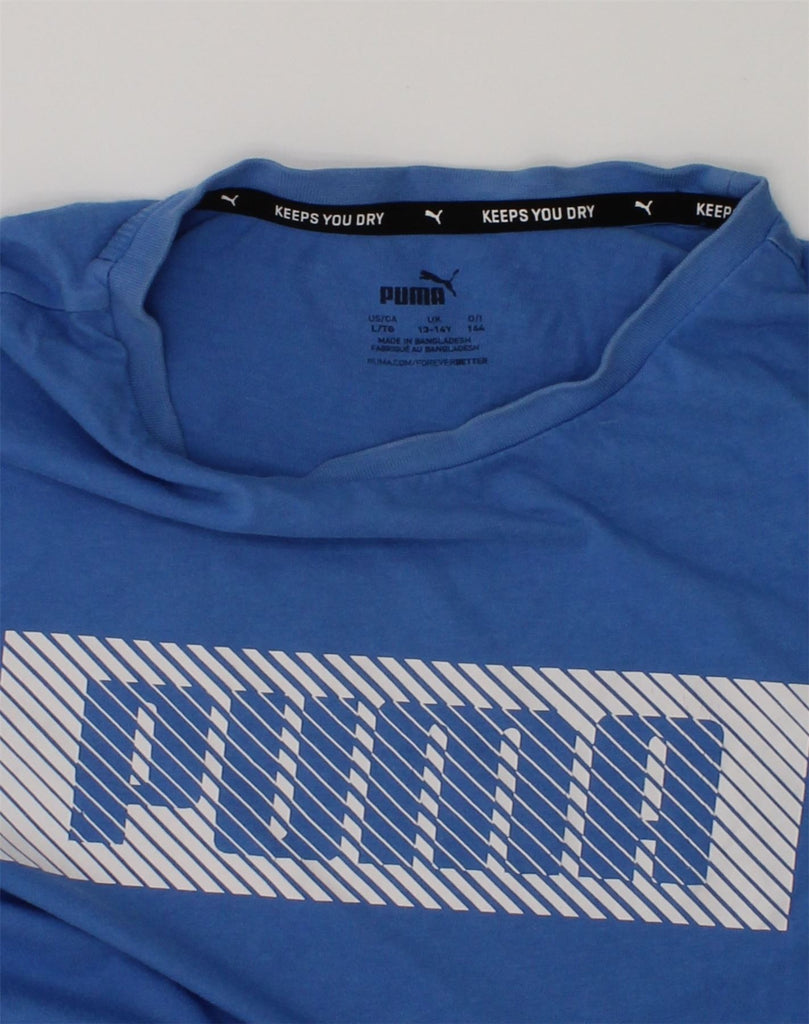 PUMA Boys Graphic T-Shirt Top 13-14 Years  Blue | Vintage Puma | Thrift | Second-Hand Puma | Used Clothing | Messina Hembry 