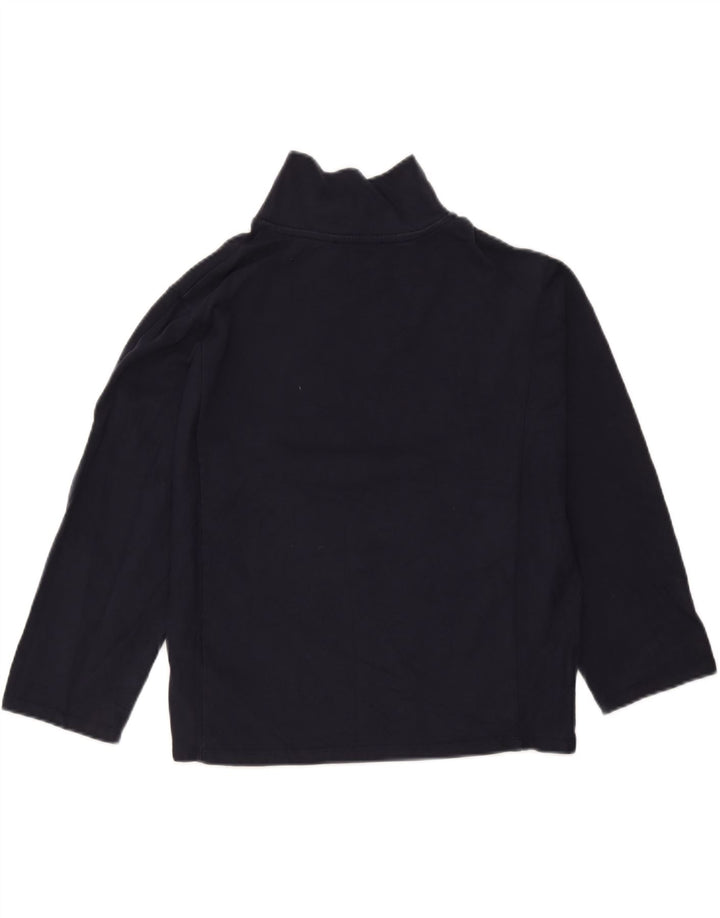 Marks & Spencer Womens Top 3/4 Sleeve UK 12 Medium Navy Blue Cotton
