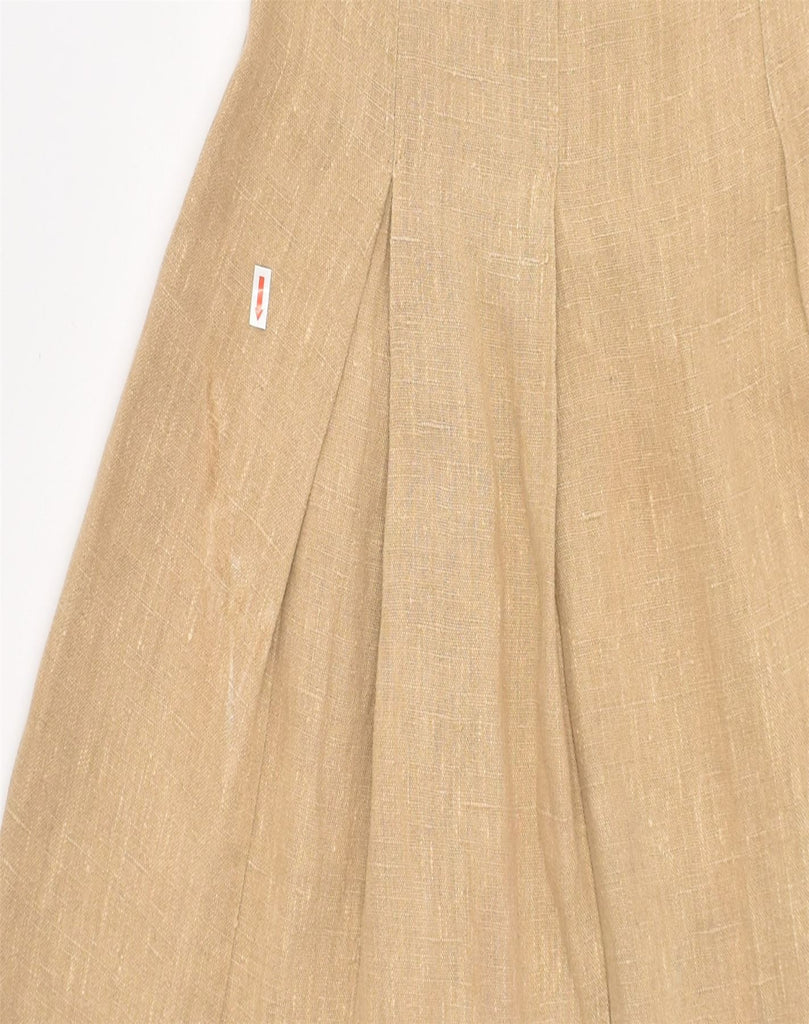 MAX & CO. Womens A-Line Skirt UK 16 Large W32 Brown Linen | Vintage | Thrift | Second-Hand | Used Clothing | Messina Hembry 