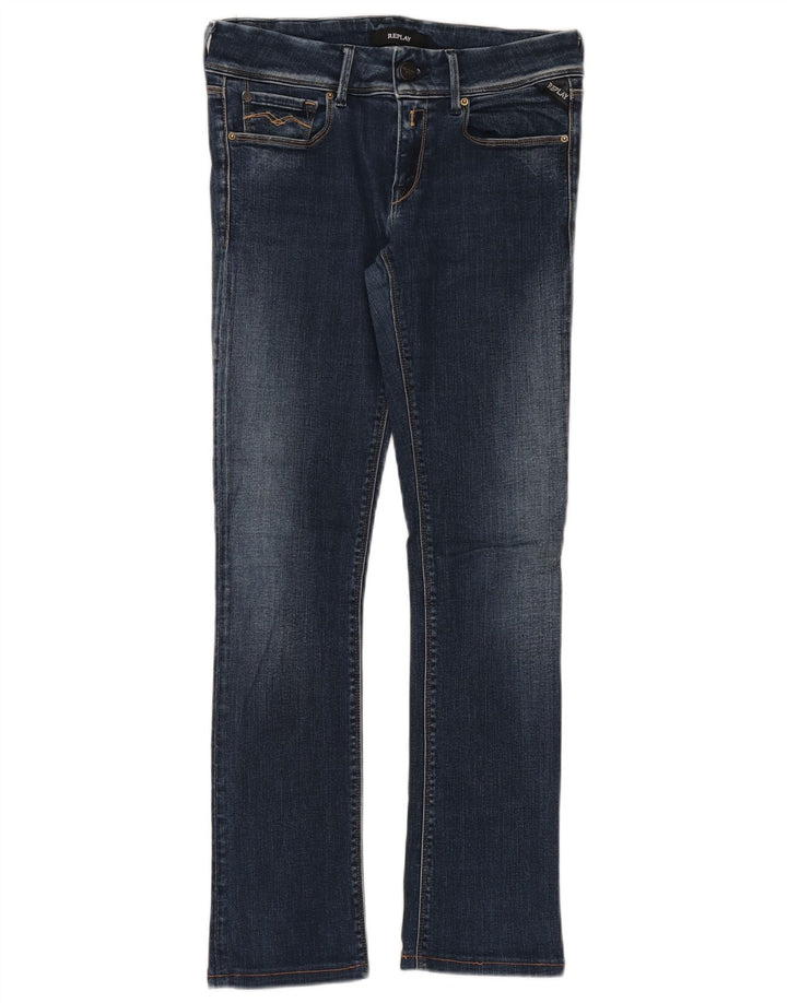Replay Womens Rearmy Slim Bootcut Jeans W27 L29 Blue Cotton