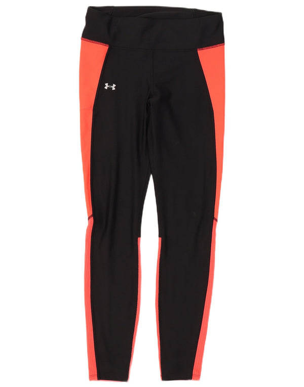 Under Armour Womens Graphic Leggings UK 12 Medium Black Colourblock