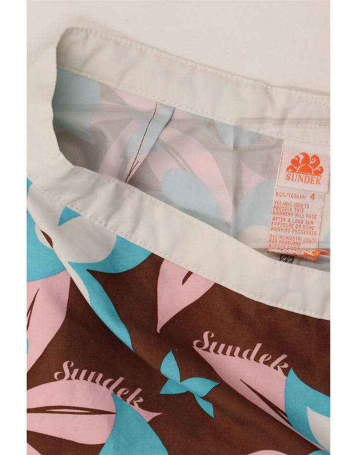 Sundek Mens Swimming Shorts Medium  Brown Floral Polyester