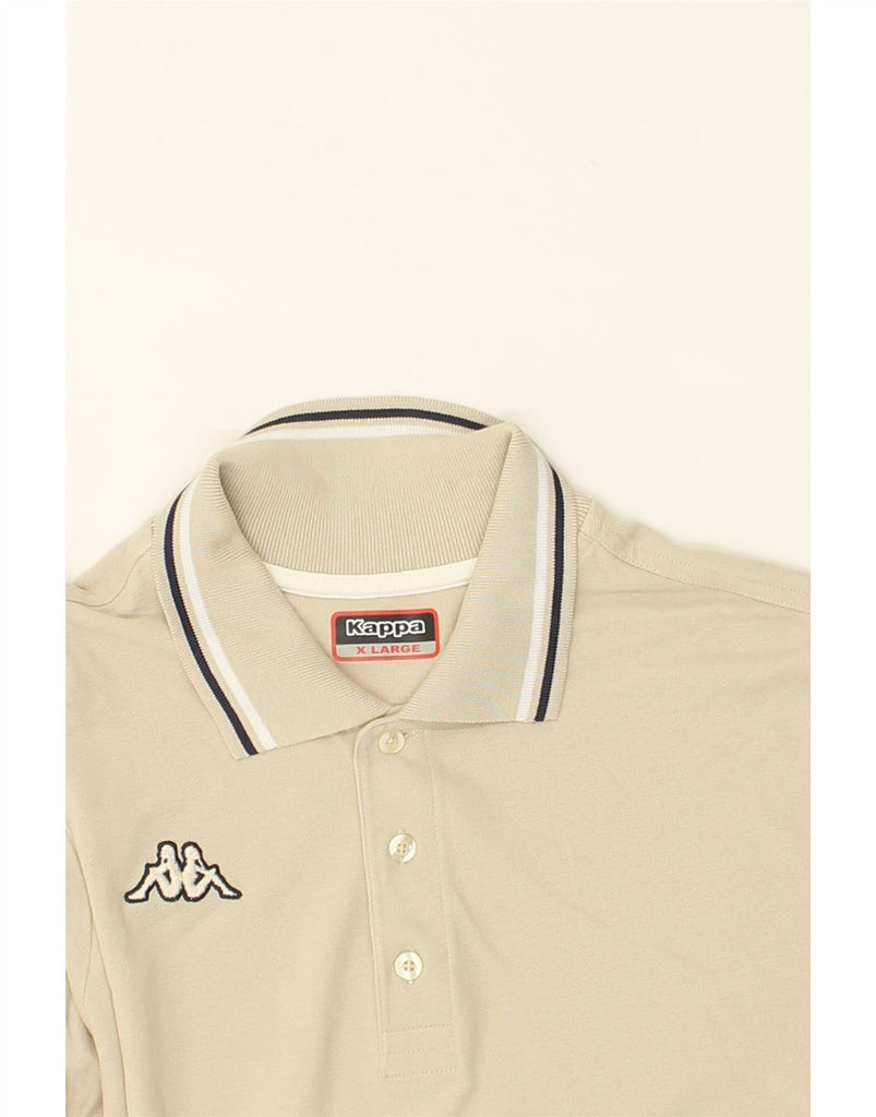 KAPPA Mens Polo Shirt XL Beige | Vintage Kappa | Thrift | Second-Hand Kappa | Used Clothing | Messina Hembry 