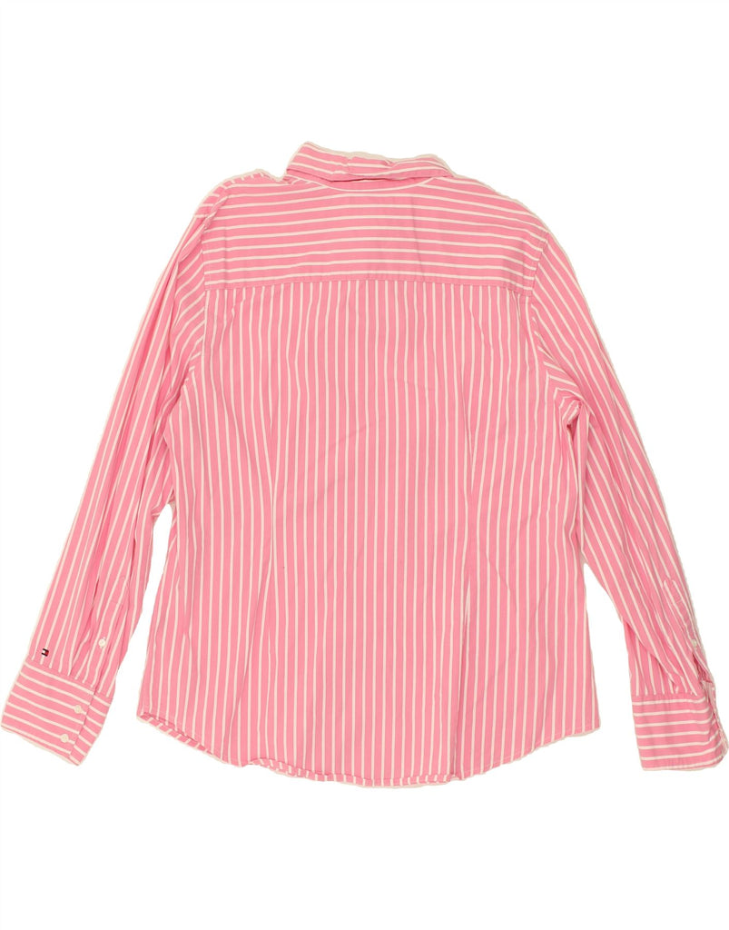 TOMMY HILFIGER Womens Stretch Shirt UK 20 2XL Pink Striped | Vintage Tommy Hilfiger | Thrift | Second-Hand Tommy Hilfiger | Used Clothing | Messina Hembry 