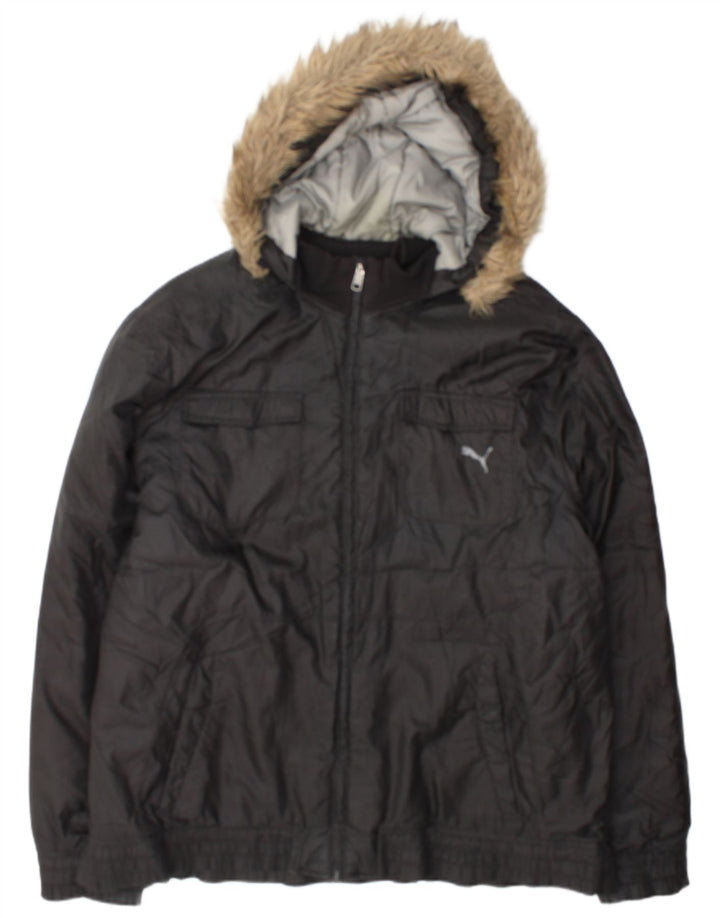 Puma Mens Hooded Utility Jacket UK 44 2XL Black