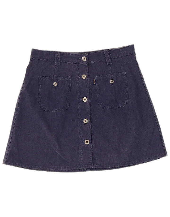 Replay Womens Mini A-Line Skirt Large W30 Navy Blue Cotton