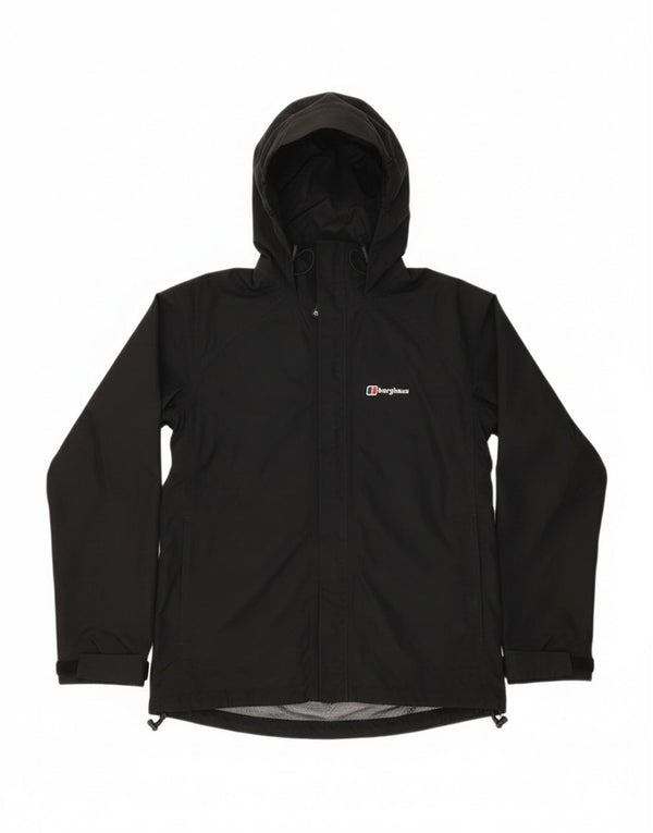 Berghaus Womens Oversized Hooded Rain Jacket UK 10 Small Black Nylon