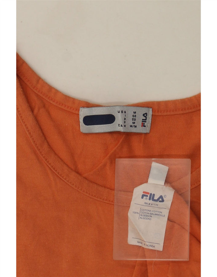 Fila Mens Vest Top IT 50 Medium Orange Cotton