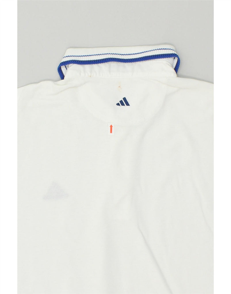 ADIDAS Mens Polo Shirt UK 44/46 Large White Cotton | Vintage Adidas | Thrift | Second-Hand Adidas | Used Clothing | Messina Hembry 