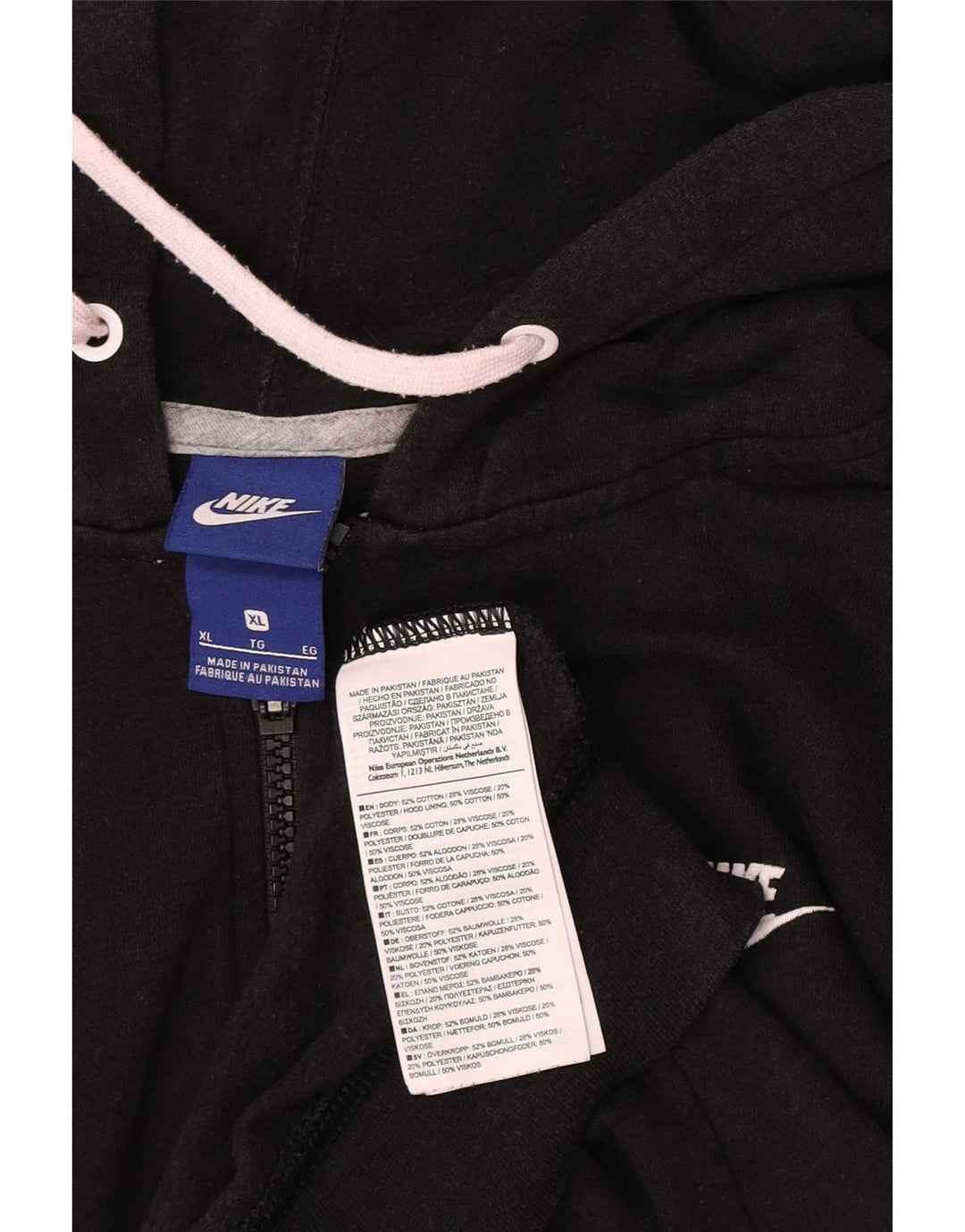 Nike Womens Zip Hoodie Sweater XL Black Cotton