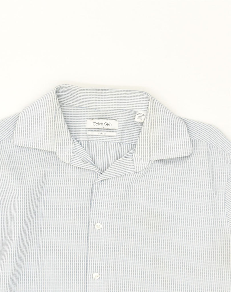 CALVIN KLEIN Mens Slim Fit Shirt Size 15 1/2 Medium Grey Cotton | Vintage Calvin Klein | Thrift | Second-Hand Calvin Klein | Used Clothing | Messina Hembry 