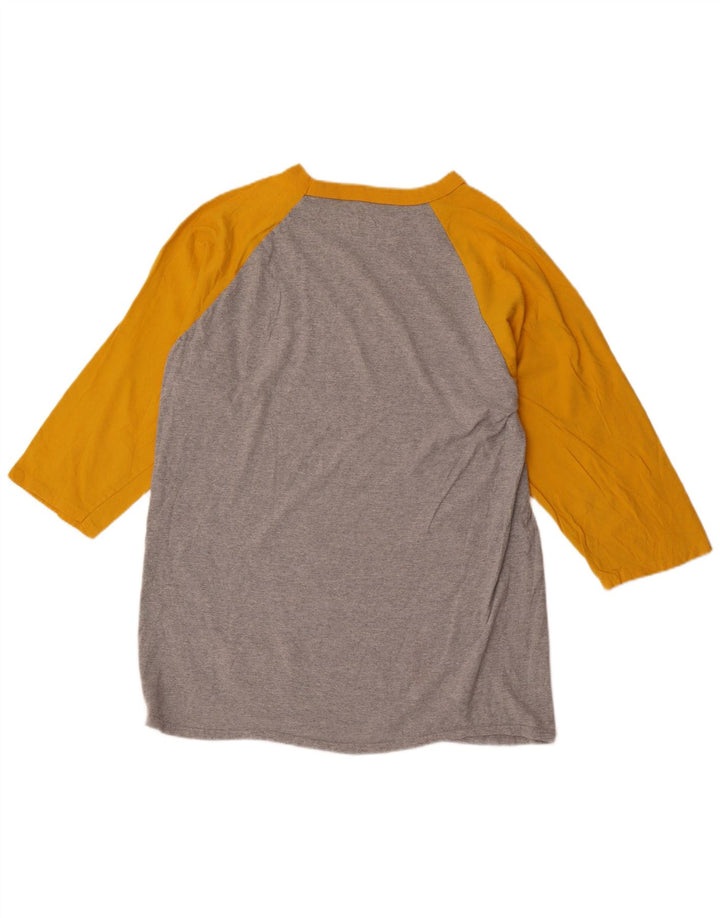 CHAMPION Mens Top Long Sleeve XL Grey Colourblock Cotton