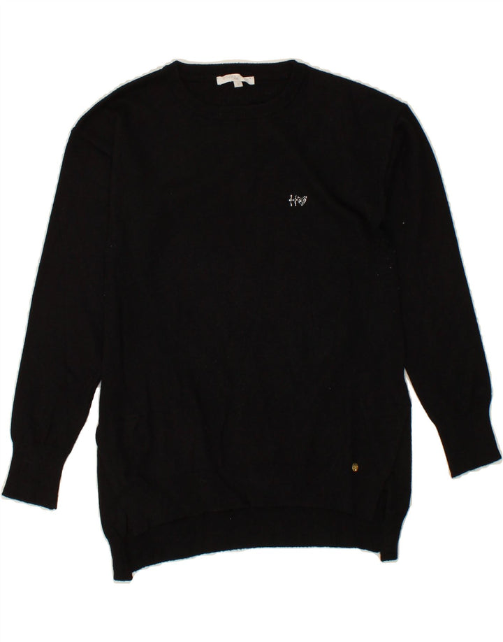 SILVIAN HEACH Womens Crew Neck Jumper Sweater UK 10 Small Black Vintage Silvian Heach and Second-Hand Silvian Heach from Messina Hembry 