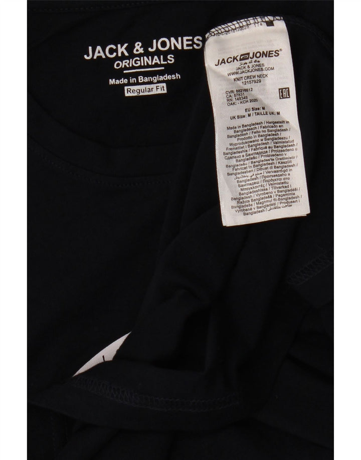 JACK & JONES Mens Regular Fit Graphic T-Shirt Top Medium Navy Blue Cotton Vintage Jack & Jones and Second-Hand Jack & Jones from Messina Hembry 