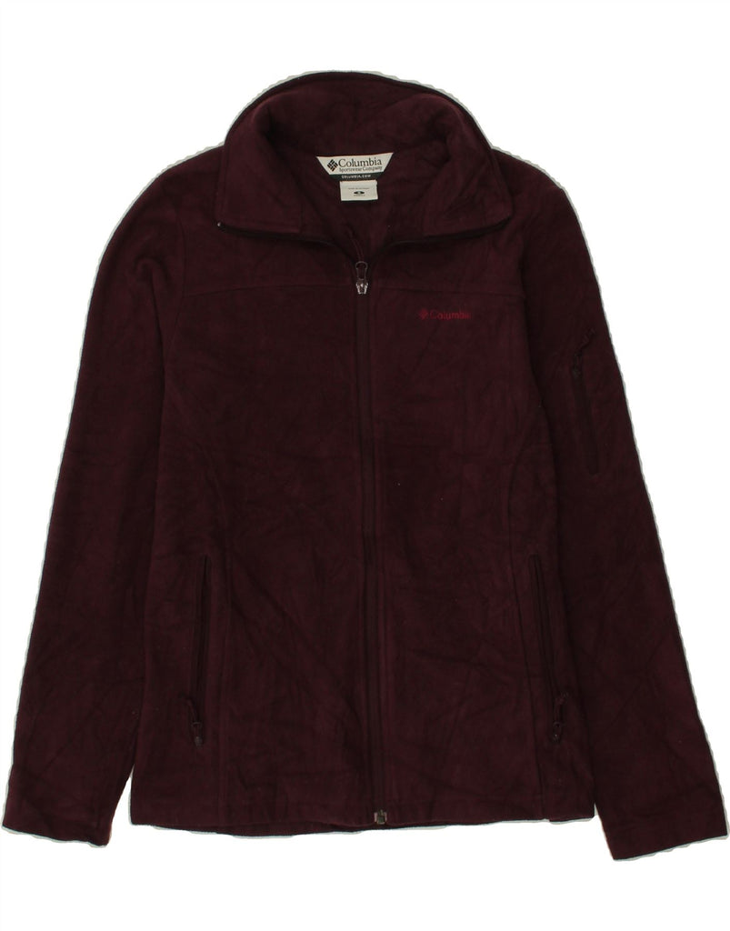 COLUMBIA Womens Fleece Jacket UK 10 Small Burgundy Vintage Columbia and Second-Hand Columbia from Messina Hembry 