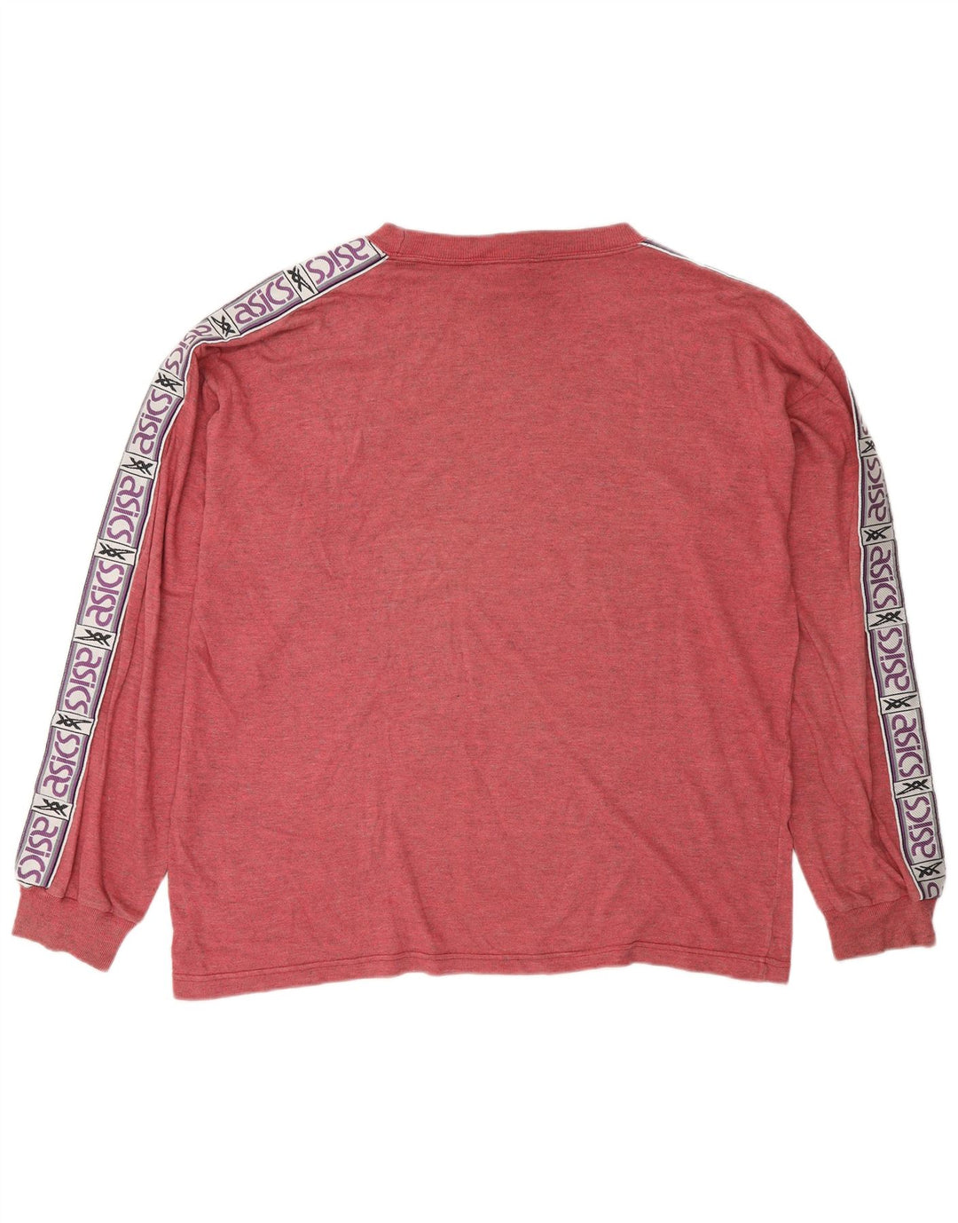 Asics Mens Graphic Top Long Sleeve XL Red Colourblock Cotton