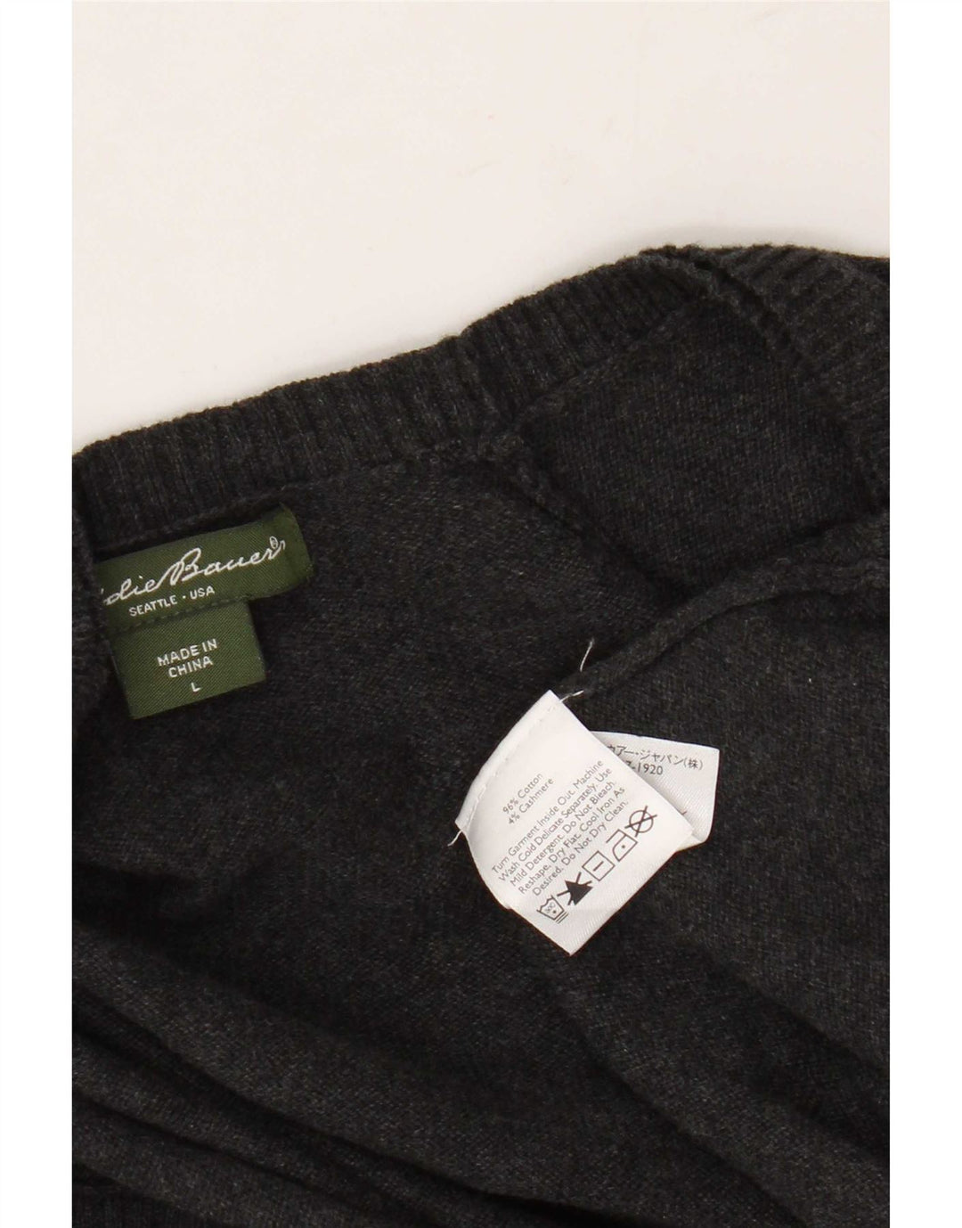 Eddie Bauer Womens Cardigan Sweater UK 16 Large Grey Cotton