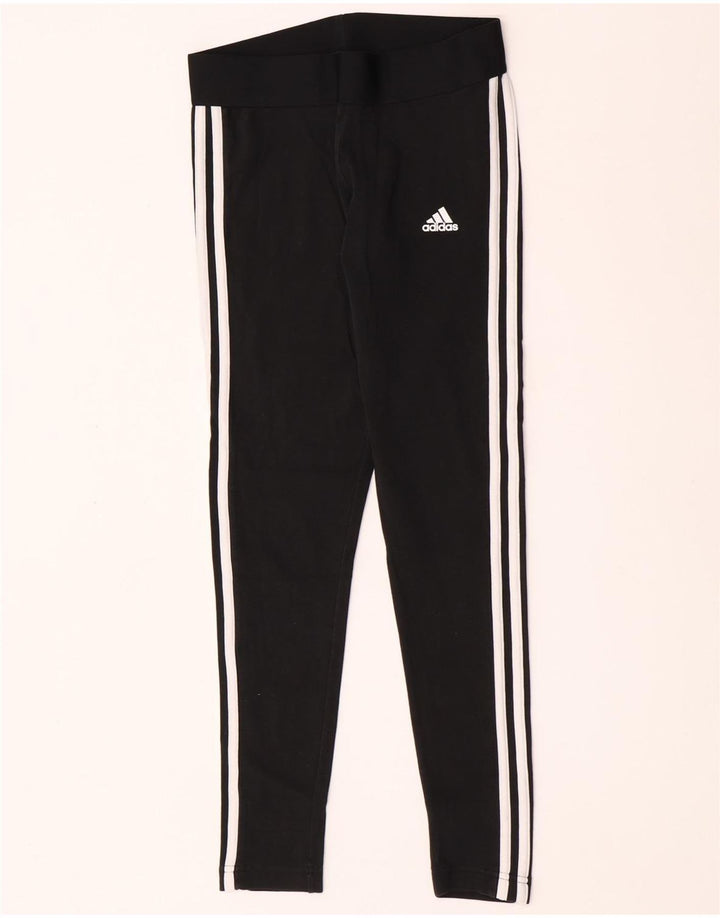 Adidas Womens Leggings UK 8/10 Small Black Cotton