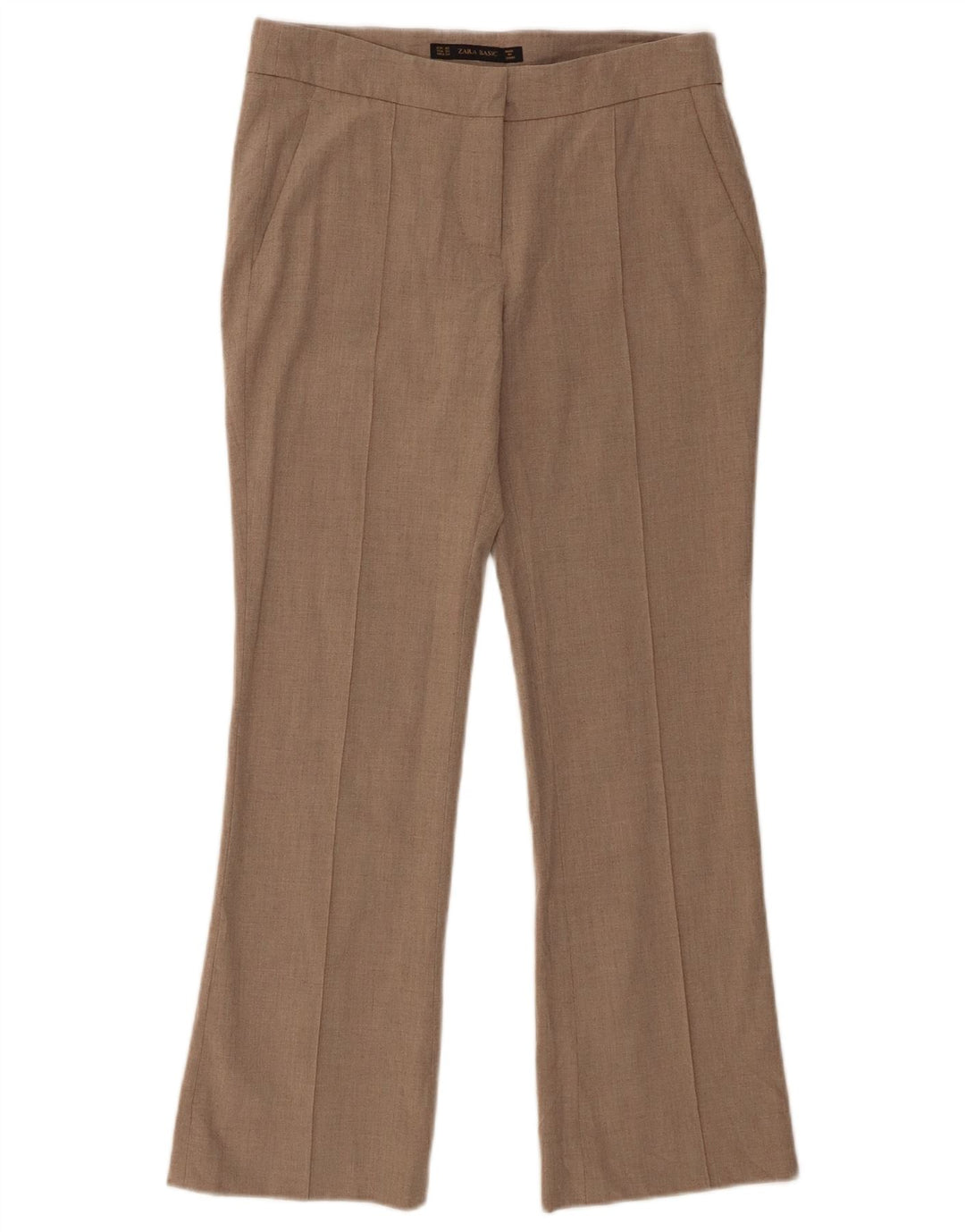 Zara Womens Bootcut Chino Trousers XS W24 L25 Beige Polyester