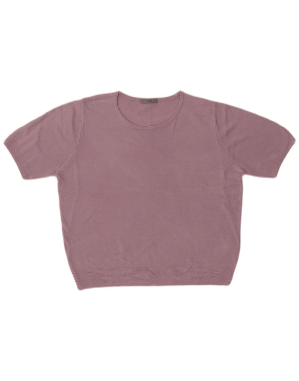 Marks & Spencer Womens Crop Crew Neck Jumper Sweater UK 18 XL Pink