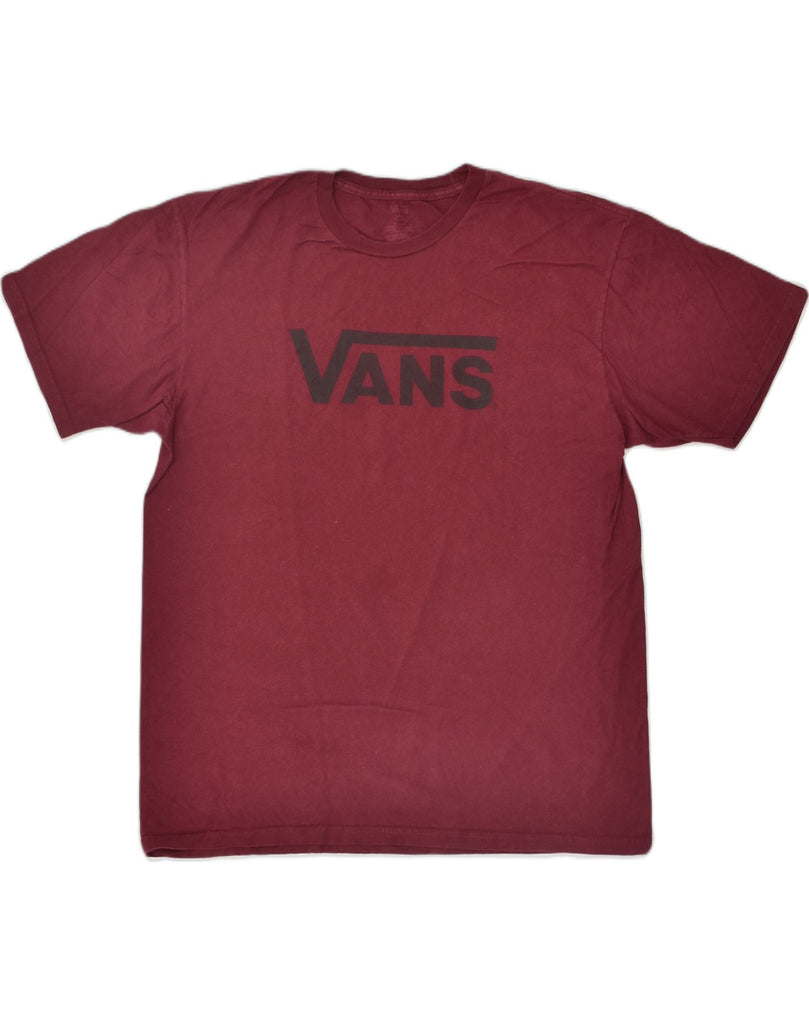 VANS Mens Graphic T-Shirt Top Large Burgundy Cotton | Vintage Vans | Thrift | Second-Hand Vans | Used Clothing | Messina Hembry 