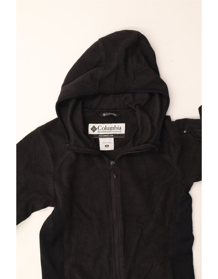 COLUMBIA Womens Fleece Jacket UK 6 XS Black Polyester Vintage Columbia and Second-Hand Columbia from Messina Hembry 
