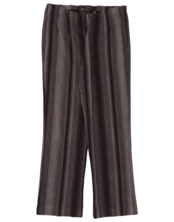 Vintage Womens Straight Casual Trousers UK 12 Medium W30 L29 Grey Striped