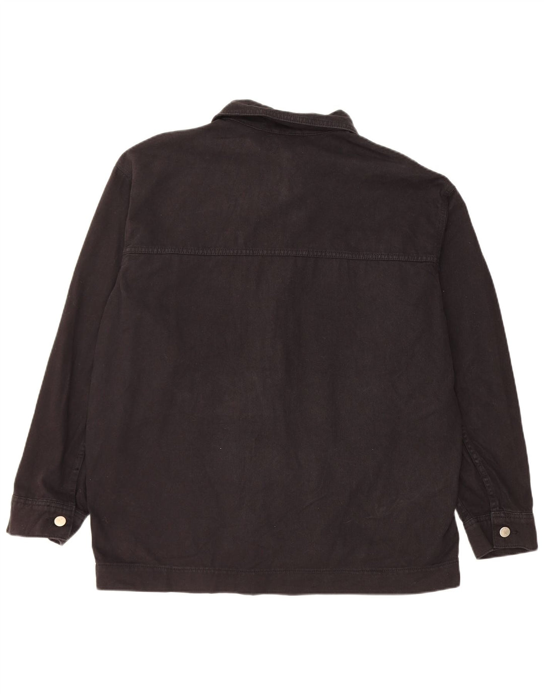 Topshop Womens Oversized Denim Jacket UK 16 Large Black Cotton