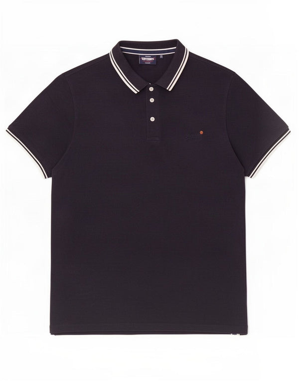 Superdry Mens Polo Shirt 3XL Navy Blue Cotton