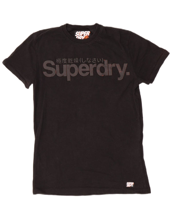 Superdry Mens Graphic T-Shirt Top Small Black Cotton