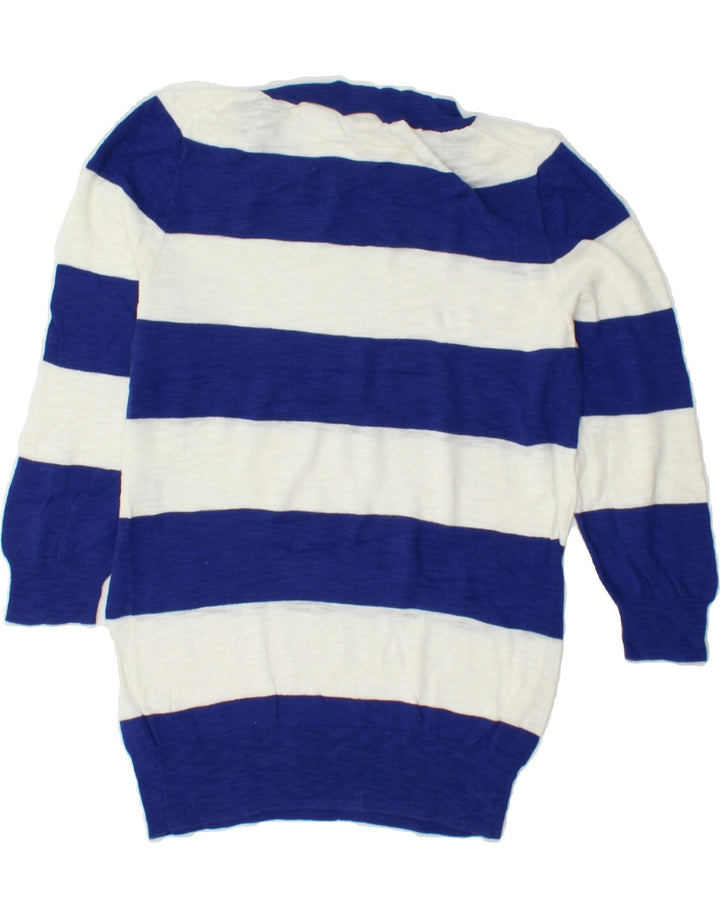 J. CREW Womens Crew Neck Jumper Sweater UK 10 Small Blue Striped Vintage J. Crew and Second-Hand J. Crew from Messina Hembry 