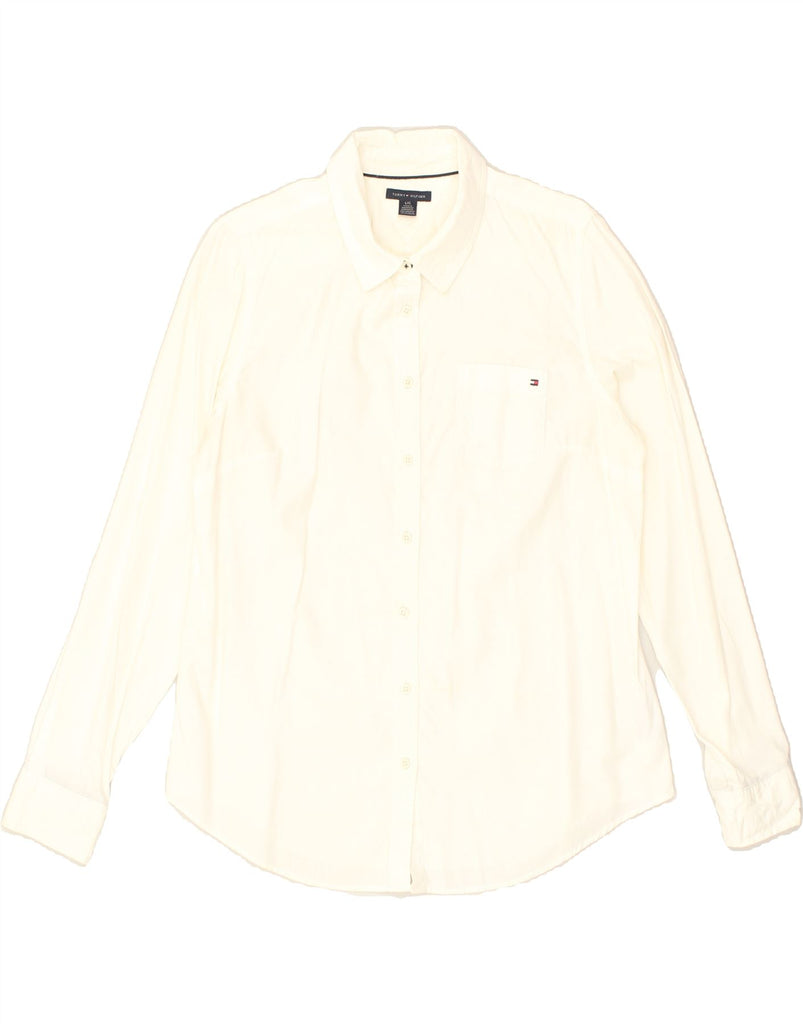 TOMMY HILFIGER Mens Shirt Large White Cotton | Vintage Tommy Hilfiger | Thrift | Second-Hand Tommy Hilfiger | Used Clothing | Messina Hembry 