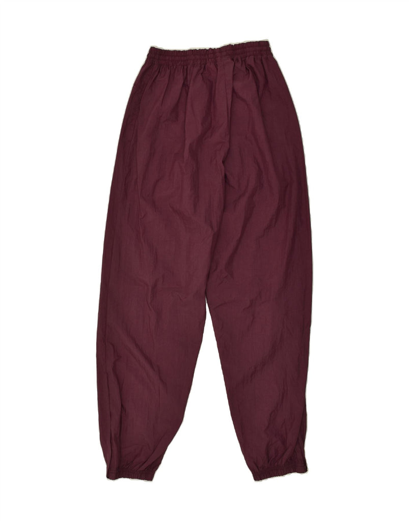 REEBOK Womens Tracksuit Trousers UK 12 Medium Maroon Polyamide | Vintage Reebok | Thrift | Second-Hand Reebok | Used Clothing | Messina Hembry 