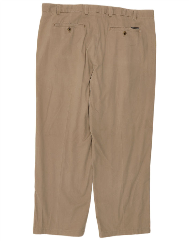 Eddie Bauer Mens Straight Chino Trousers W40 L30 Beige