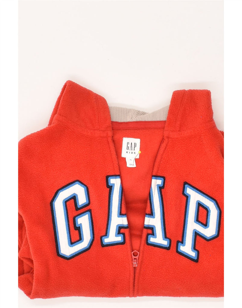 GAP Boys Graphic Hooded Fleece Jacket 10-11 Years XL Red Polyester | Vintage Gap | Thrift | Second-Hand Gap | Used Clothing | Messina Hembry 