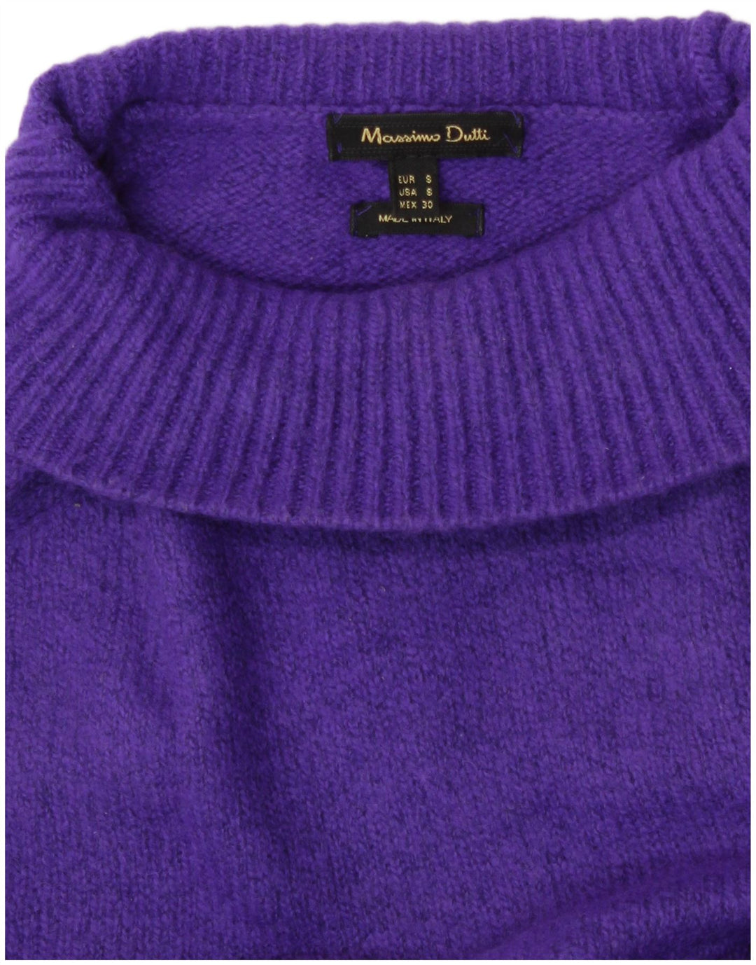 Massimo Dutti Womens Oversized Roll Neck Jumper Sweater UK 10 Small Purple