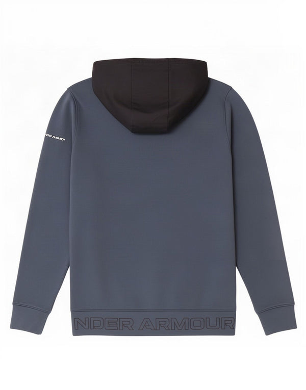 Under Armour Mens Graphic Zip Hoodie Sweater Medium Blue Colourblock